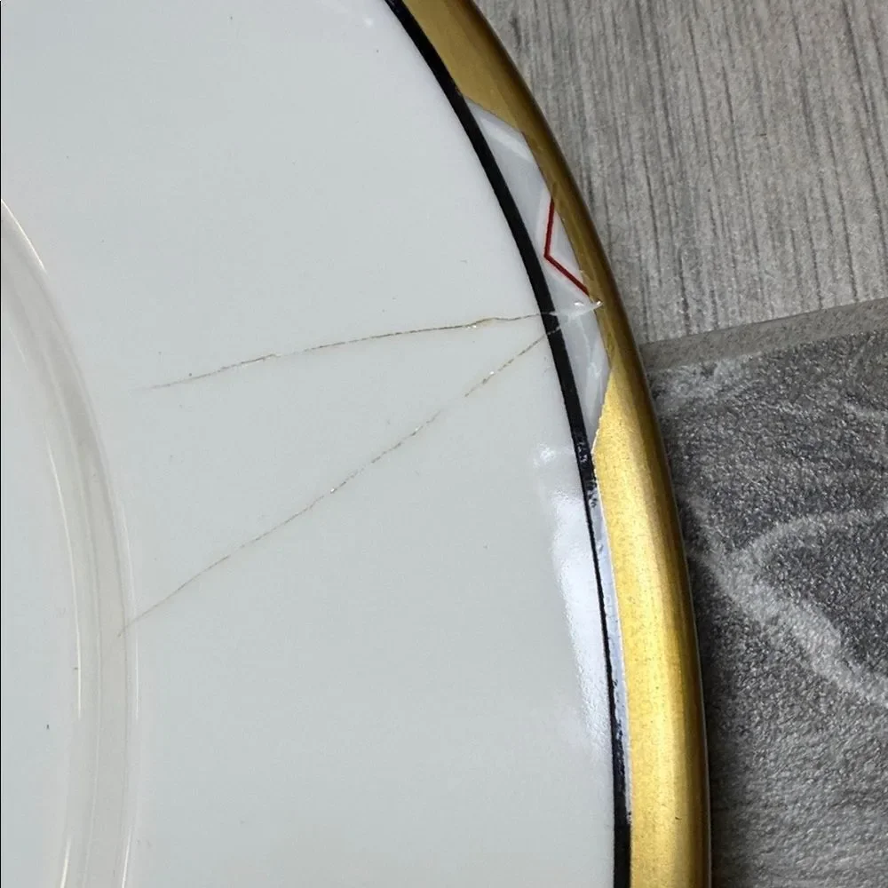 ERTE A3255 1988 PORCELAIN SYMPHONY IN BLACK 12” Art Deco Revival Plate Charger